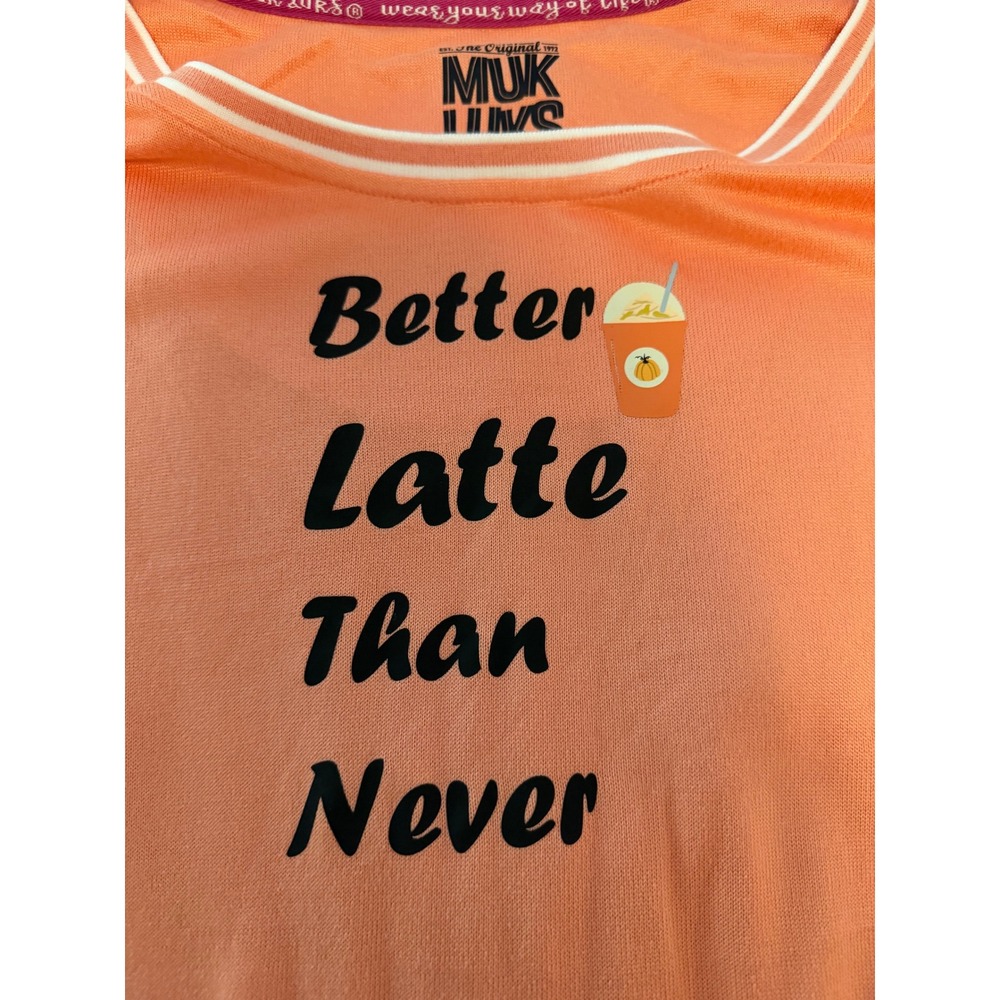 Muk Luks Better Latte Than Never Butter Knit Top Coral Orange Womens 5X NWT